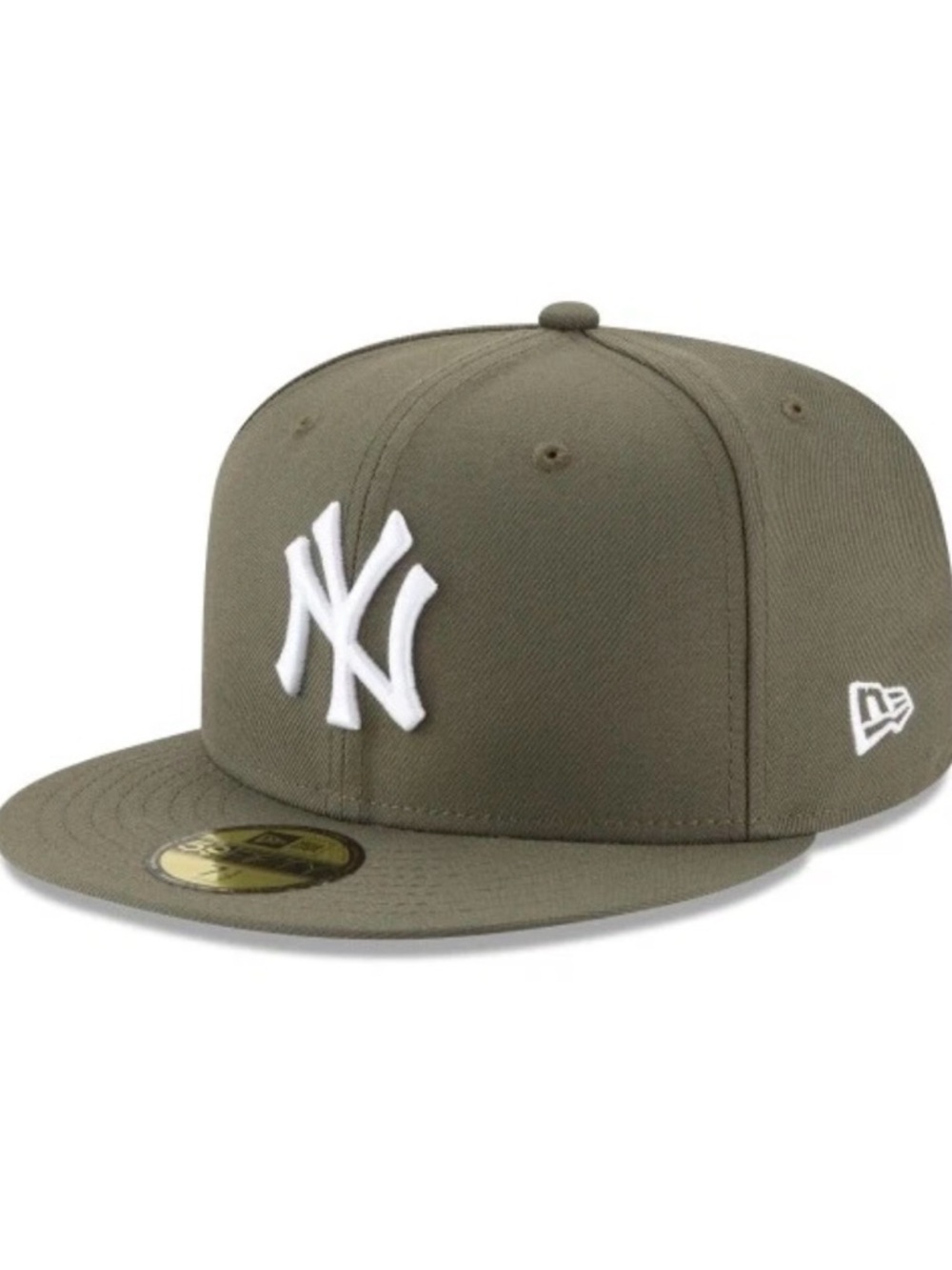 New Era 59Fifty New York Yankees Basic Olive Green Fitted Hat Cap 7 1/8 NYY MLB